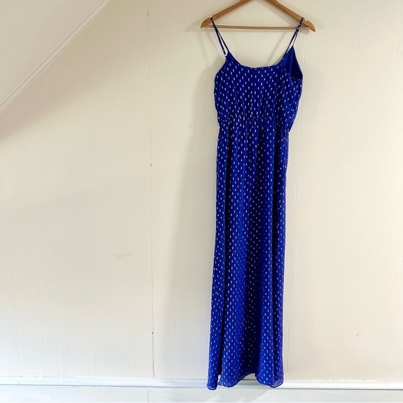 Lilly Pulitzer DeAnna Maxi Dress in Blue Metallic Clip Dot sz M - Picture 5 of 5